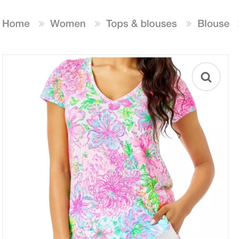 Lilly Pulitzer Etta Top Paradise Found, Size Small